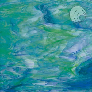 Oceanside White/Dark Green/Blue Smooth Fusible