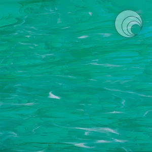 Oceanside Teal Green/White Wispy Smooth Fusible