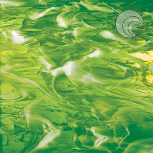 Oceanside Moss Green/White Wispy Smooth Fusible